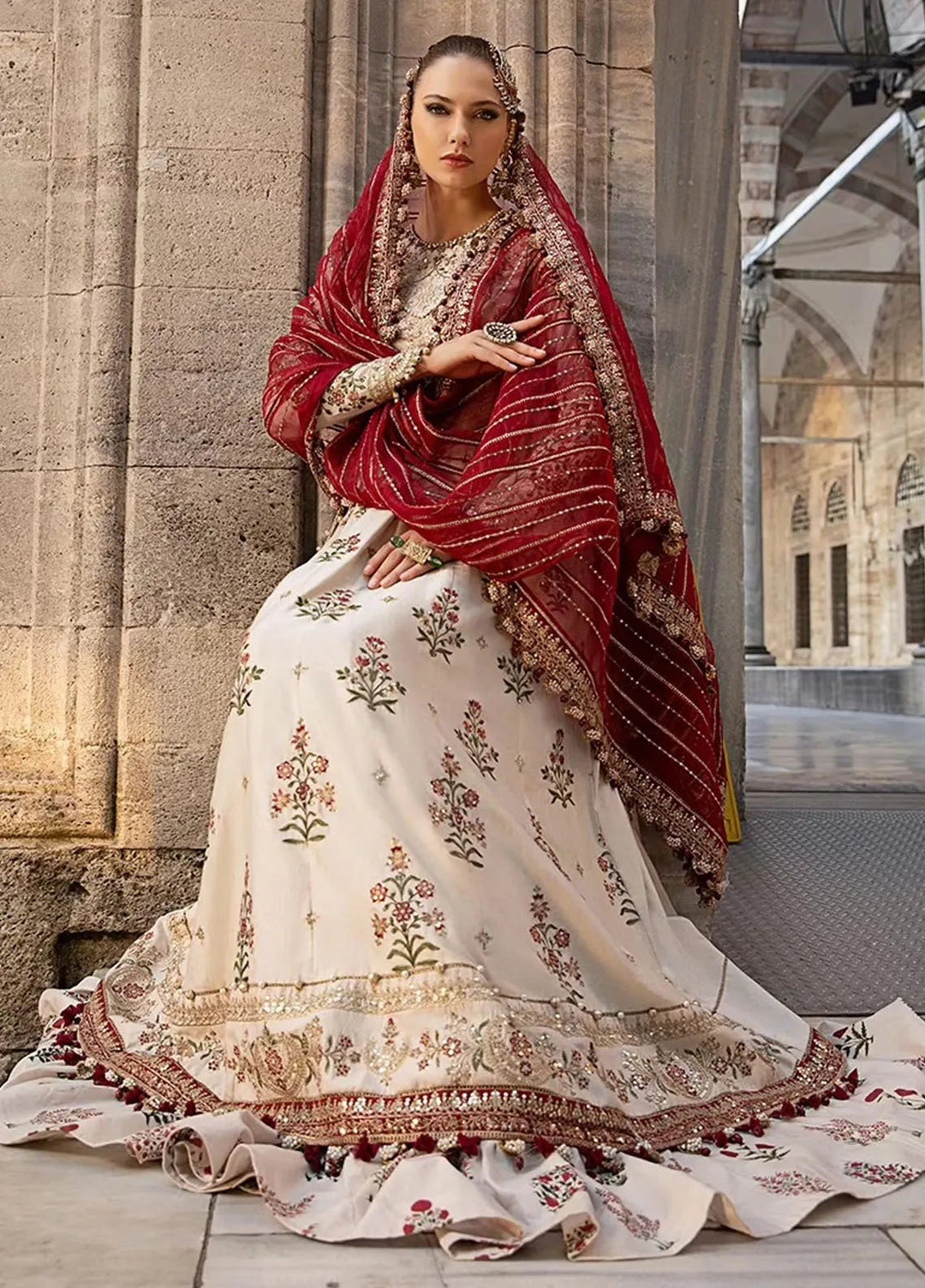 Sateen By Maria B Embroidered Suit Unstitched 3 Piece MB24S D-01 - Formal Collection