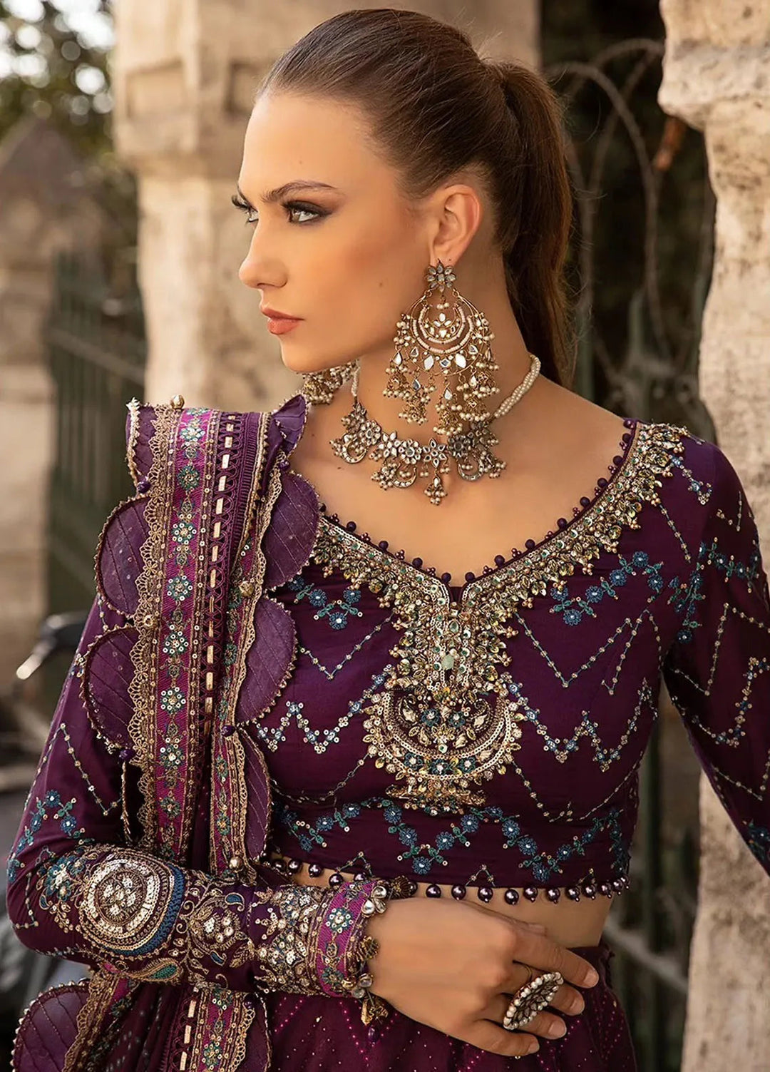 Sateen By Maria B Embroidered Suit Unstitched 3 Piece MB24S D-02 - Formal Collection