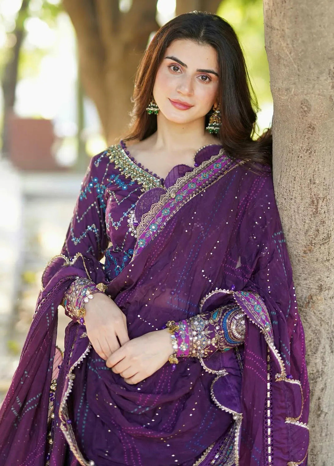 Sateen By Maria B Embroidered Suit Unstitched 3 Piece MB24S D-02 - Formal Collection