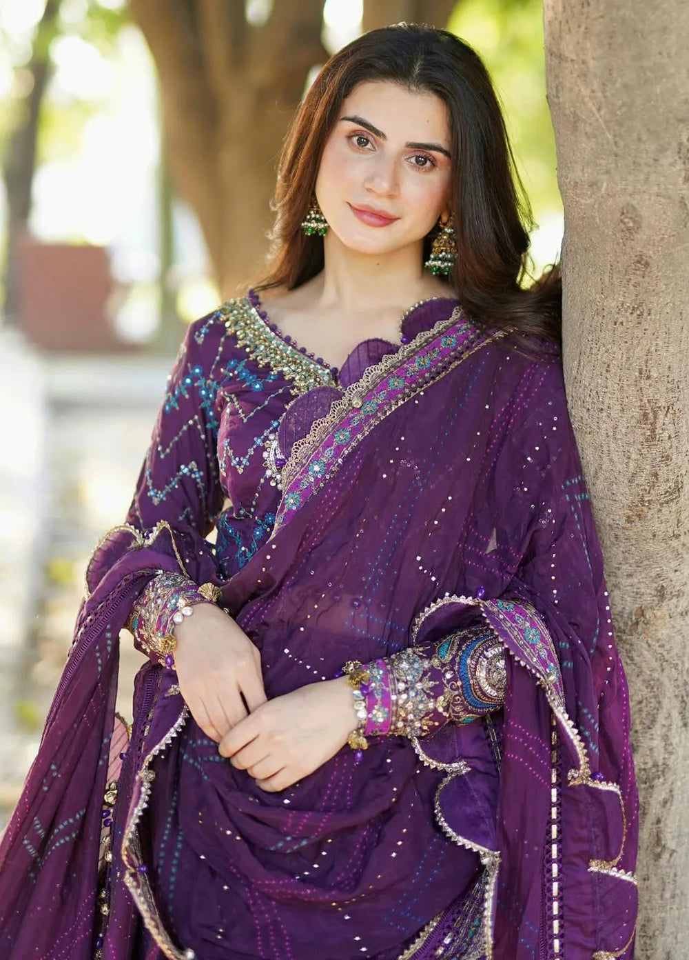 Sateen By Maria B Embroidered Suit Unstitched 3 Piece MB24S D-02 - Formal Collection