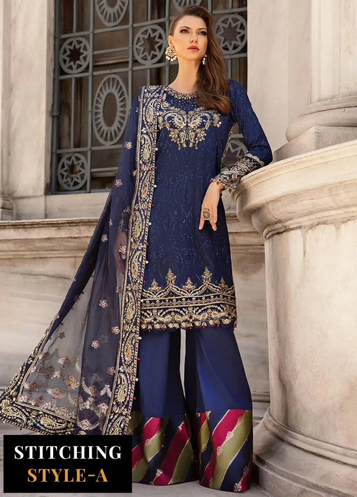 Sateen By Maria B Embroidered Suit Unstitched 3 Piece MB24S D-04 - Formal Collection
