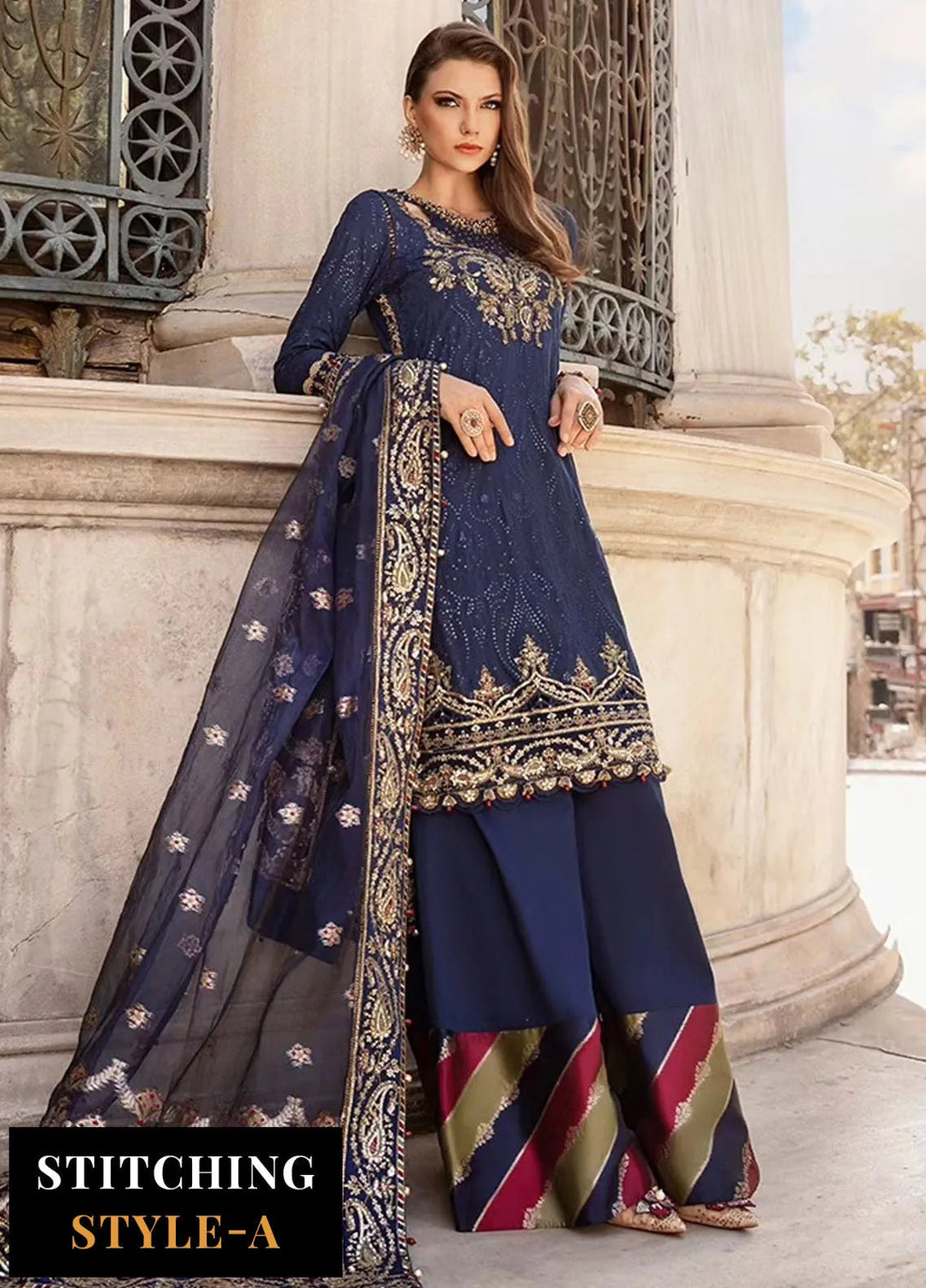 Sateen By Maria B Embroidered Suit Unstitched 3 Piece MB24S D-04 - Formal Collection