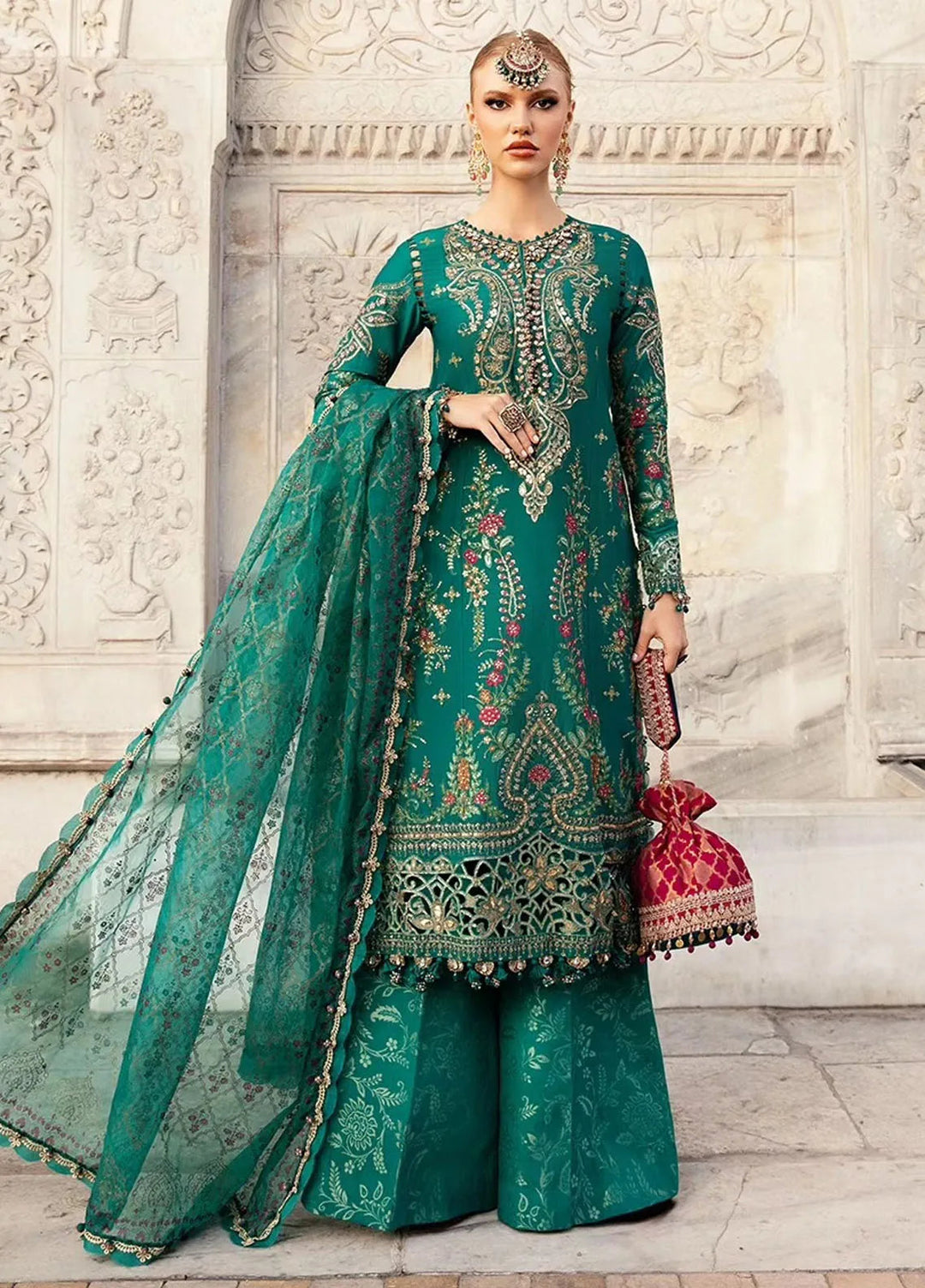 Sateen By Maria B Embroidered Suit Unstitched 3 Piece MB24S D-05 - Formal Collection