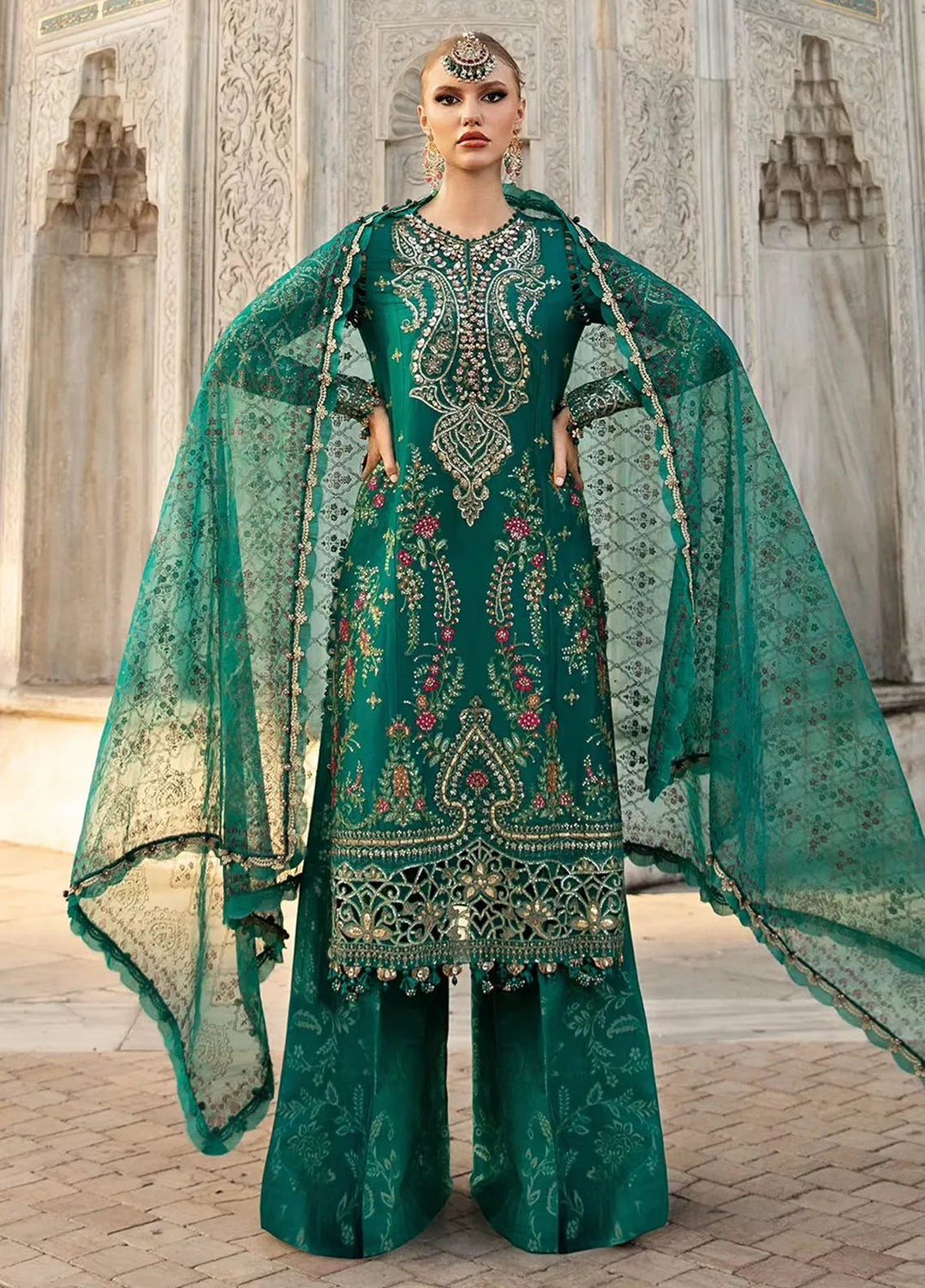 Sateen By Maria B Embroidered Suit Unstitched 3 Piece MB24S D-05 - Formal Collection