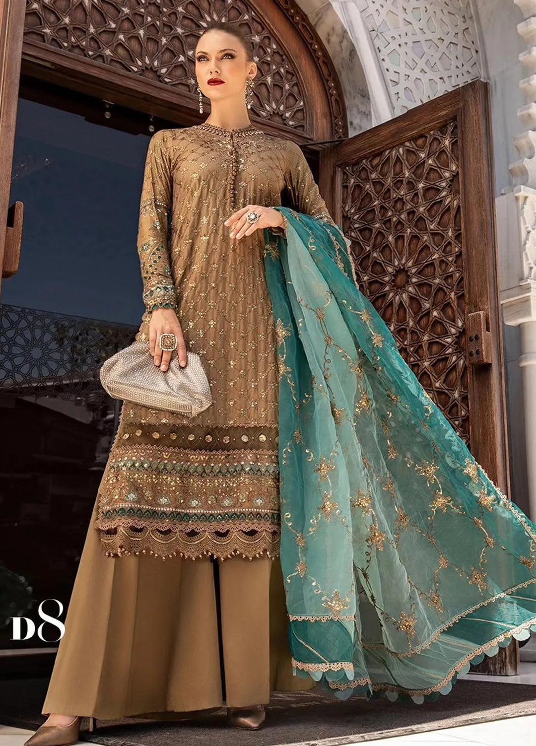 Sateen By Maria B Embroidered Suit Unstitched 3 Piece MB24S D-08 - Formal Collection