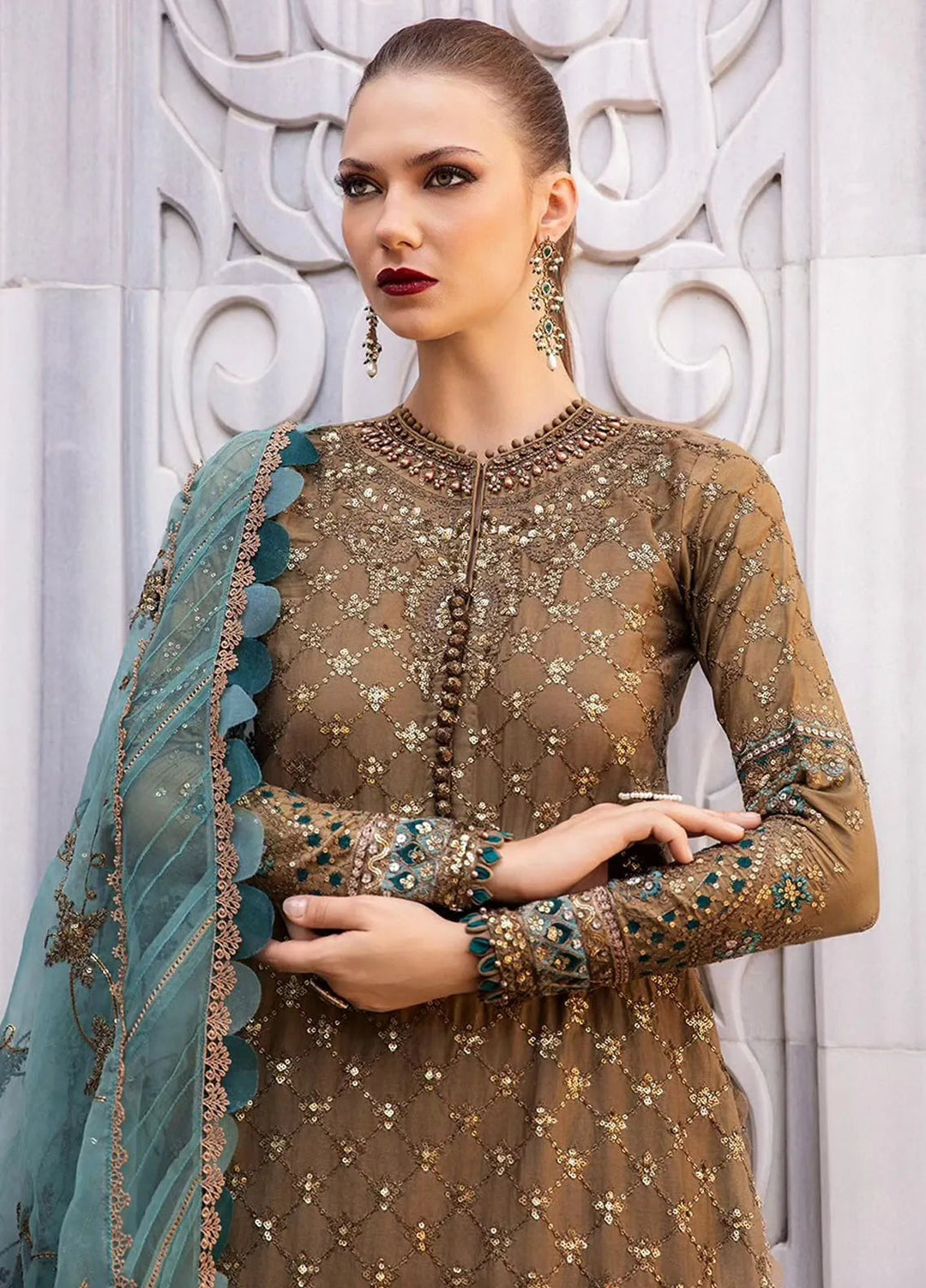 Sateen By Maria B Embroidered Suit Unstitched 3 Piece MB24S D-08 - Formal Collection