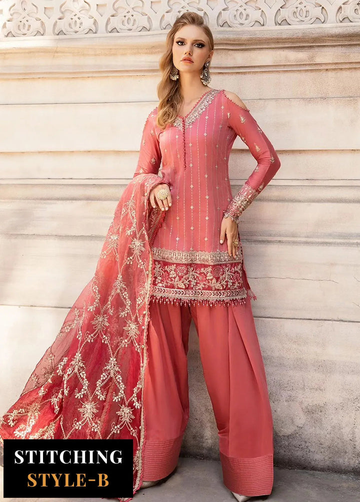 Sateen By Maria B Embroidered Suit Unstitched 3 Piece MB24S D-09 - Formal Collection