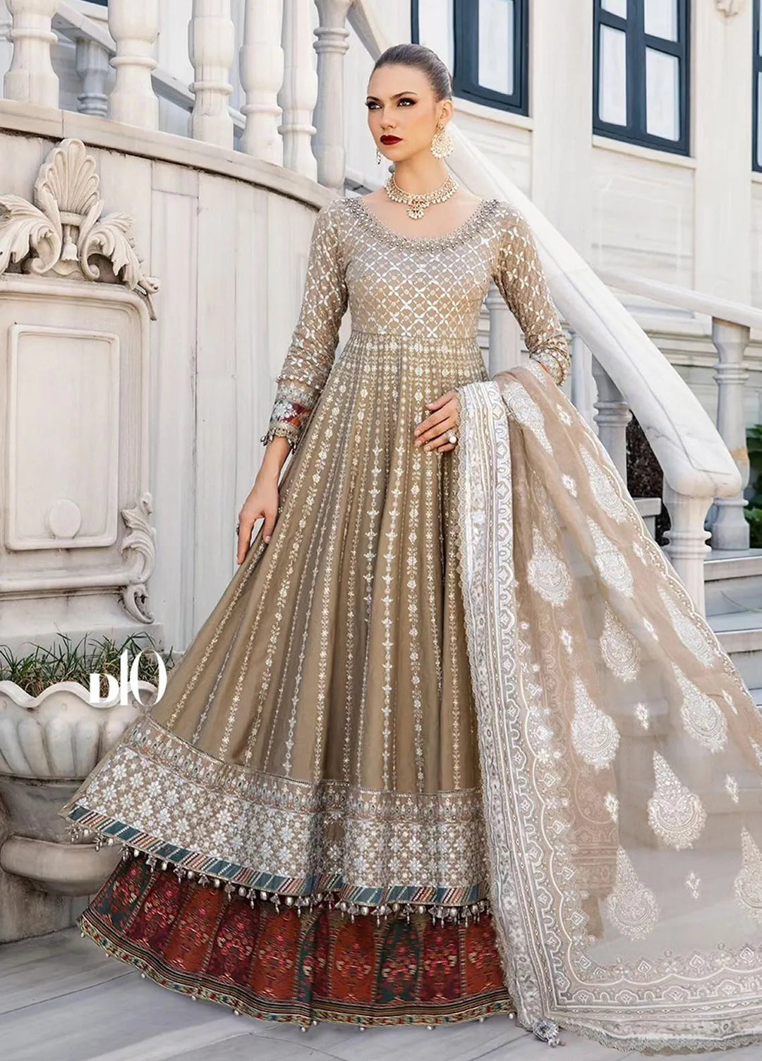 Sateen By Maria B Embroidered Suit Unstitched 3 Piece MB24S D-10 - Formal Collection