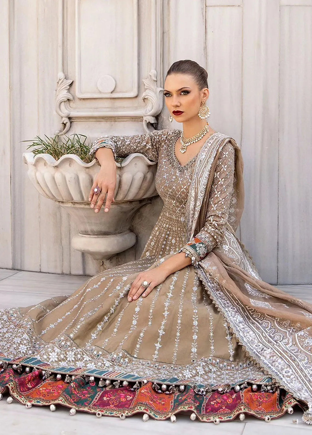 Sateen By Maria B Embroidered Suit Unstitched 3 Piece MB24S D-10 - Formal Collection
