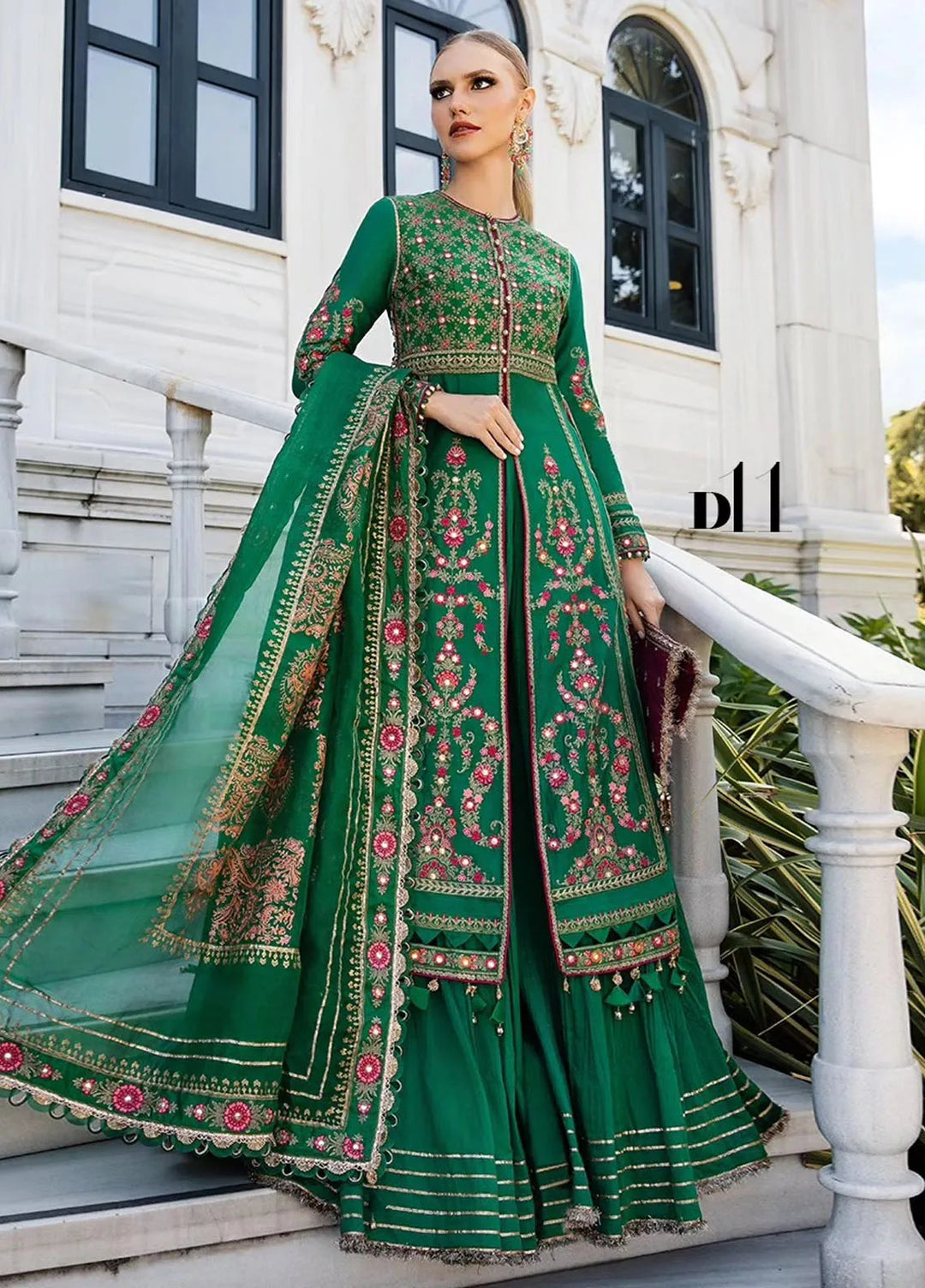 Minor Defect - Sateen By Maria B Embroidered Suit Unstitched 3 Piece MB24S D-11 - Formal Collection