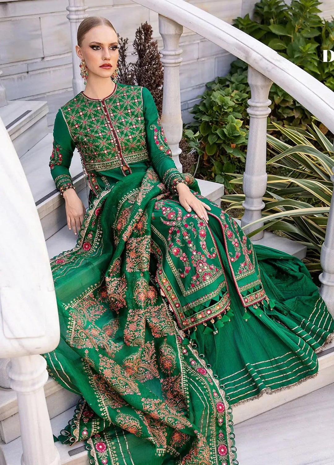 Minor Defect - Sateen By Maria B Embroidered Suit Unstitched 3 Piece MB24S D-11 - Formal Collection