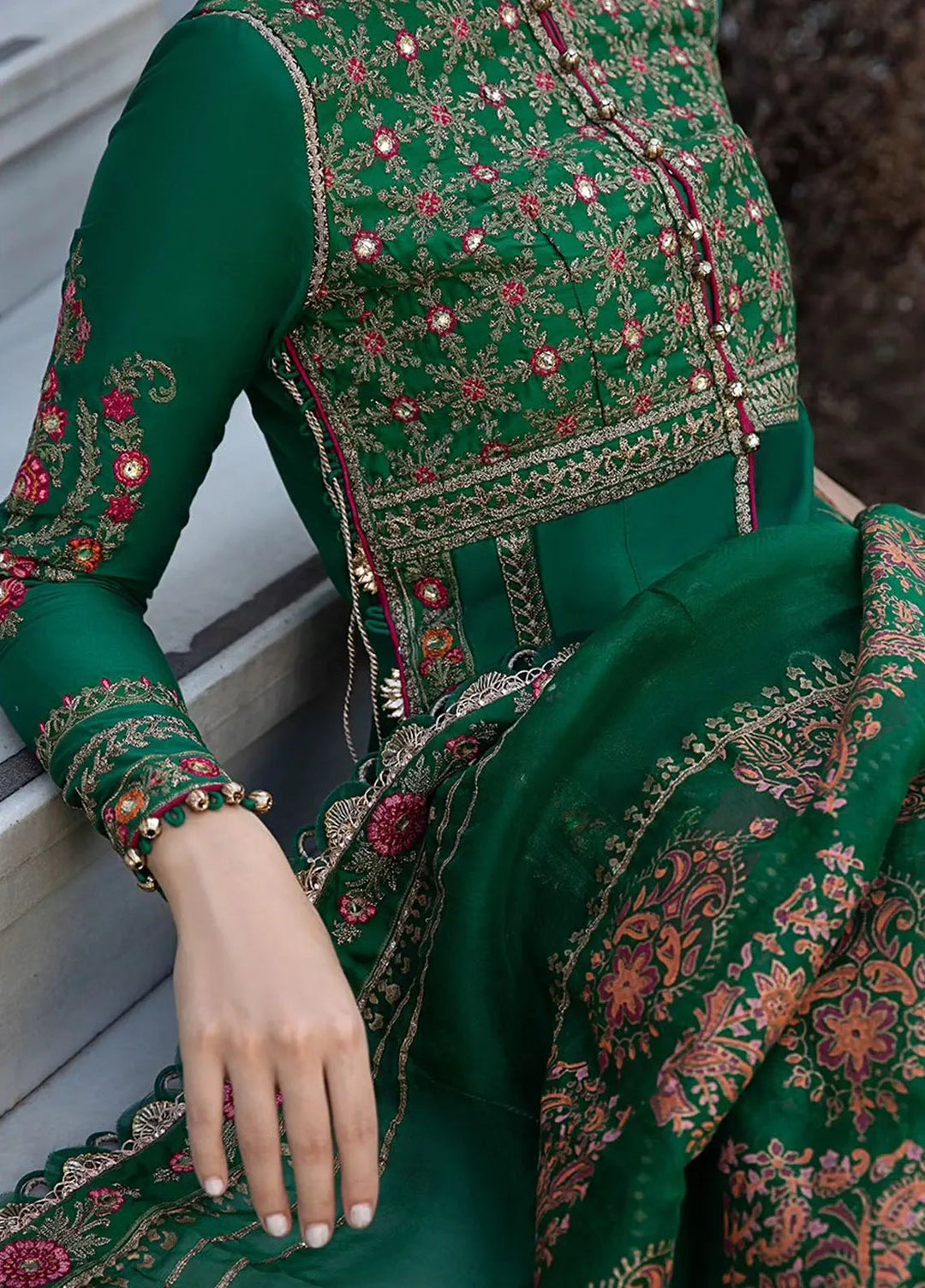 Minor Defect - Sateen By Maria B Embroidered Suit Unstitched 3 Piece MB24S D-11 - Formal Collection