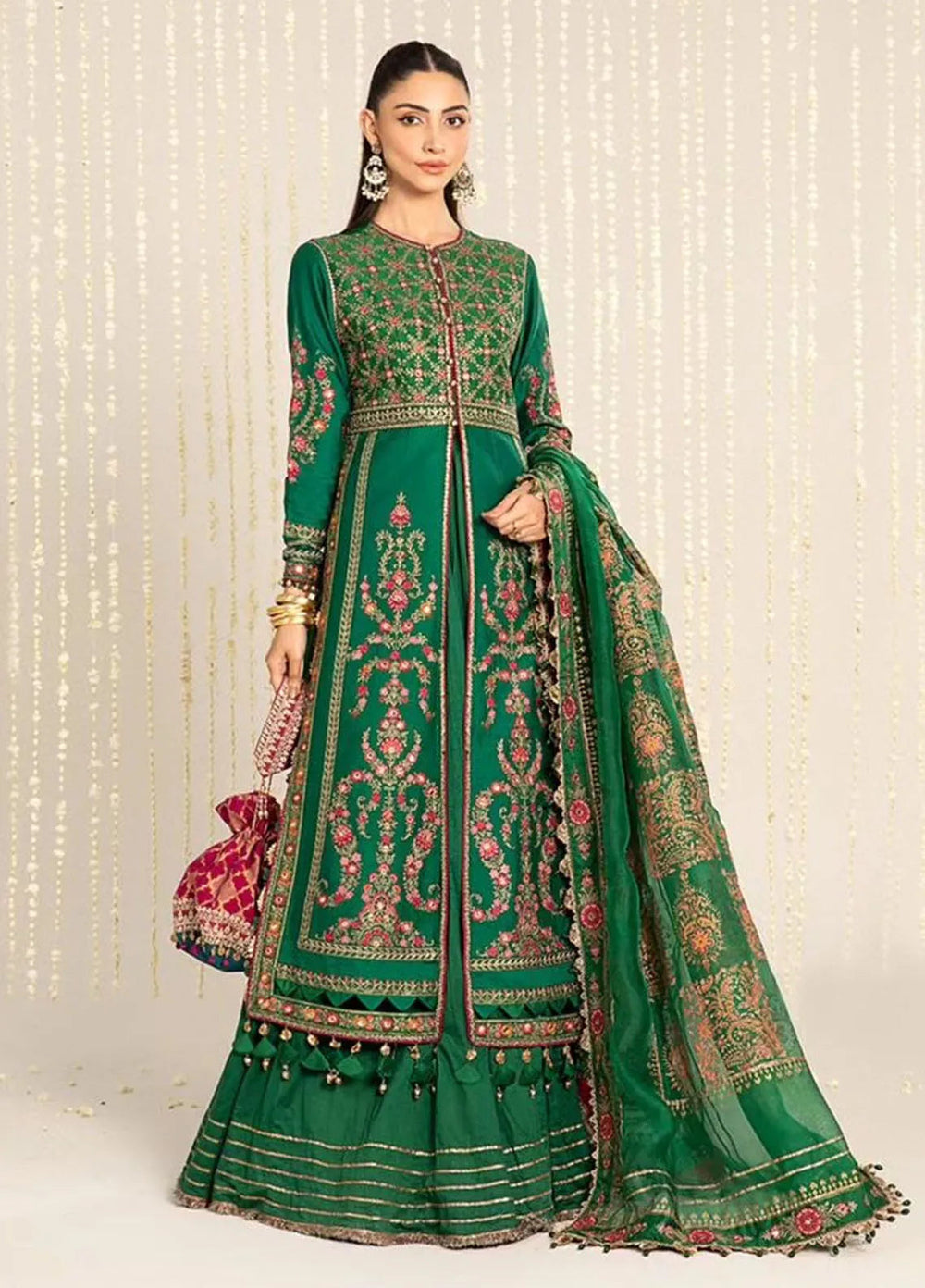 Minor Defect - Sateen By Maria B Embroidered Suit Unstitched 3 Piece MB24S D-11 - Formal Collection