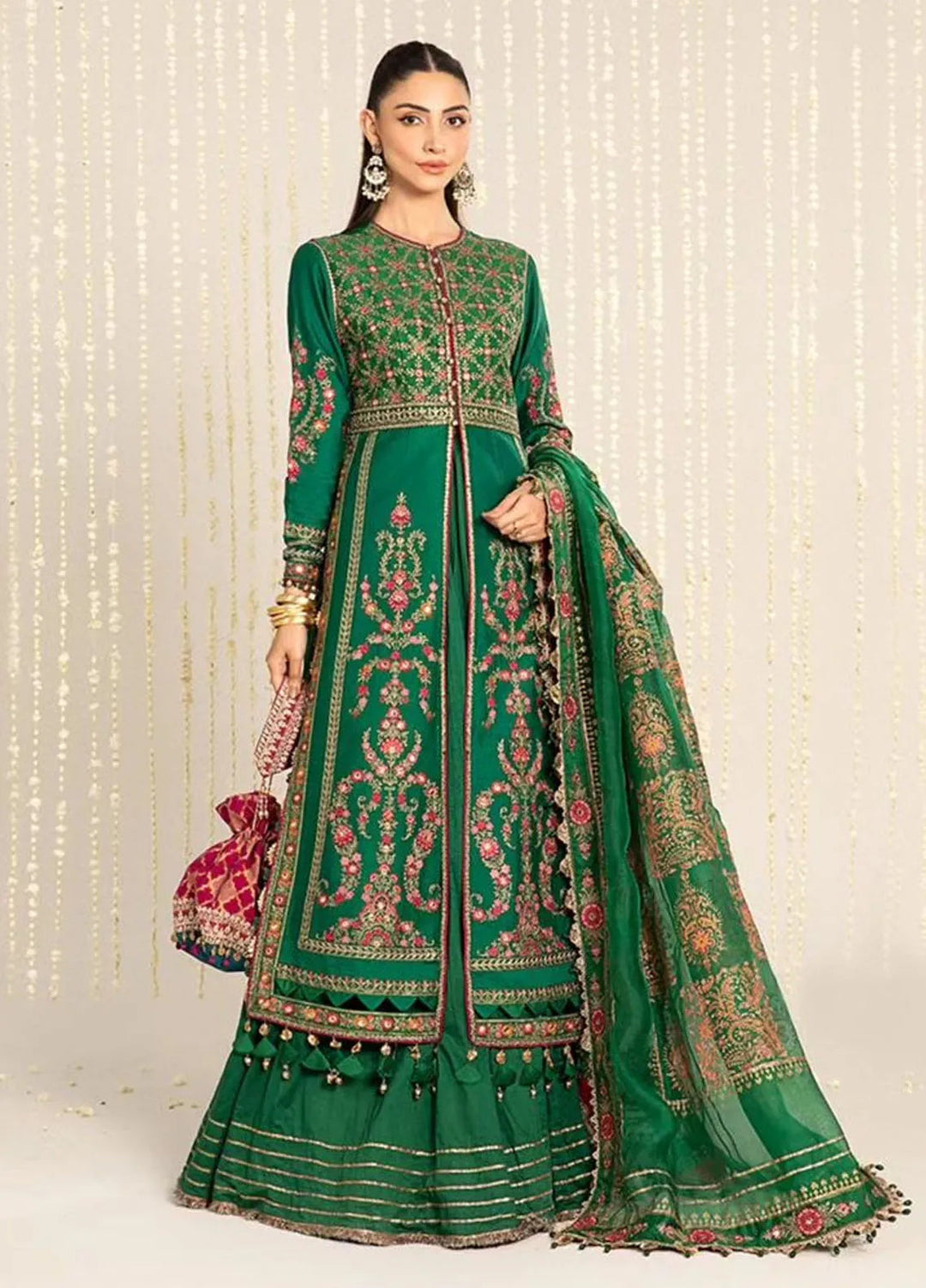 Minor Defect - Sateen By Maria B Embroidered Suit Unstitched 3 Piece MB24S D-11 - Formal Collection