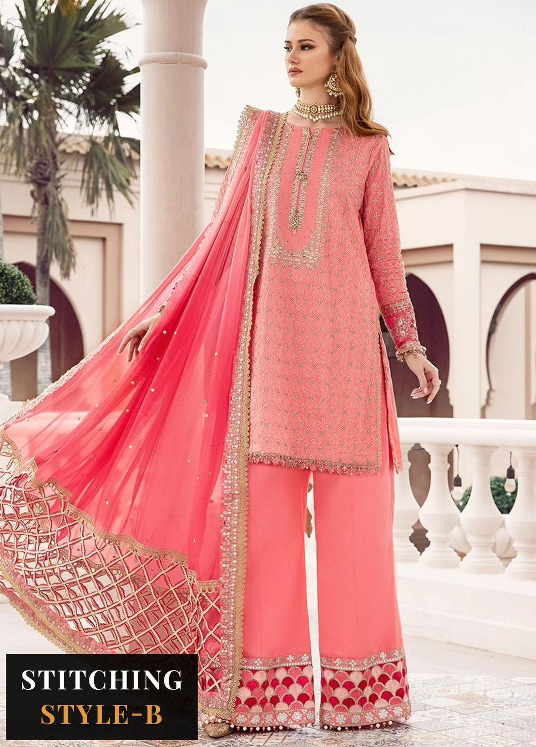 Sateen By Maria B Embroidered Cotton Suits Unstitched 3 Piece MB23ST D-01 - Luxury Collection