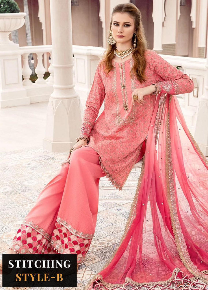 Sateen By Maria B Embroidered Cotton Suits Unstitched 3 Piece MB23ST D-01 - Luxury Collection