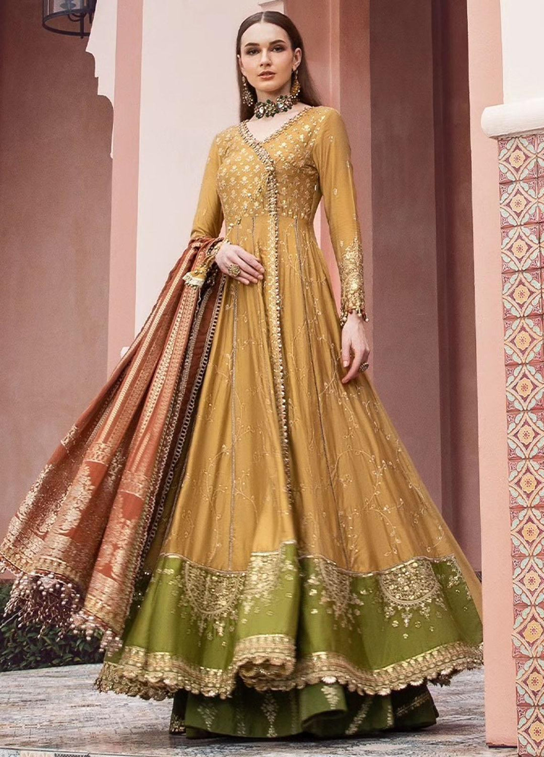 Sateen By Maria B Embroidered Cotton Suits Unstitched 3 Piece MB23ST D-02 - Luxury Collection