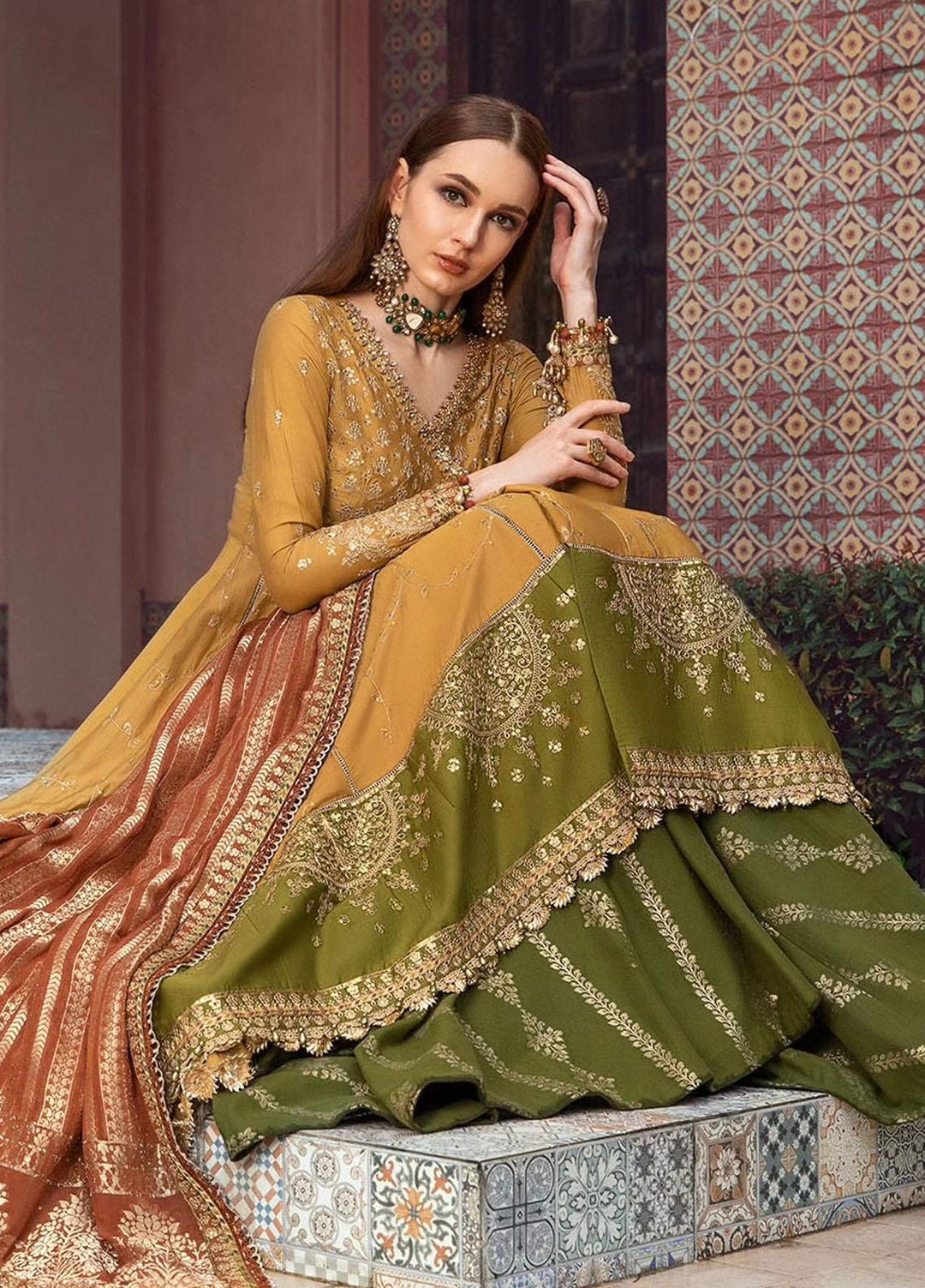 Sateen By Maria B Embroidered Cotton Suits Unstitched 3 Piece MB23ST D-02 - Luxury Collection