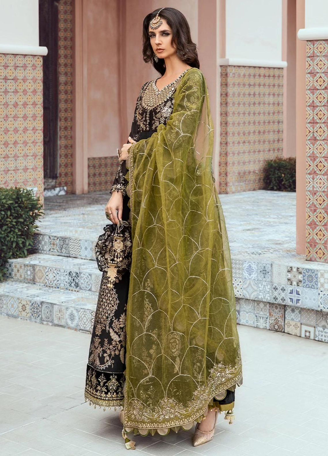 Sateen By Maria B Embroidered Cotton Suits Unstitched 3 Piece MB23ST D-03 - Luxury Collection
