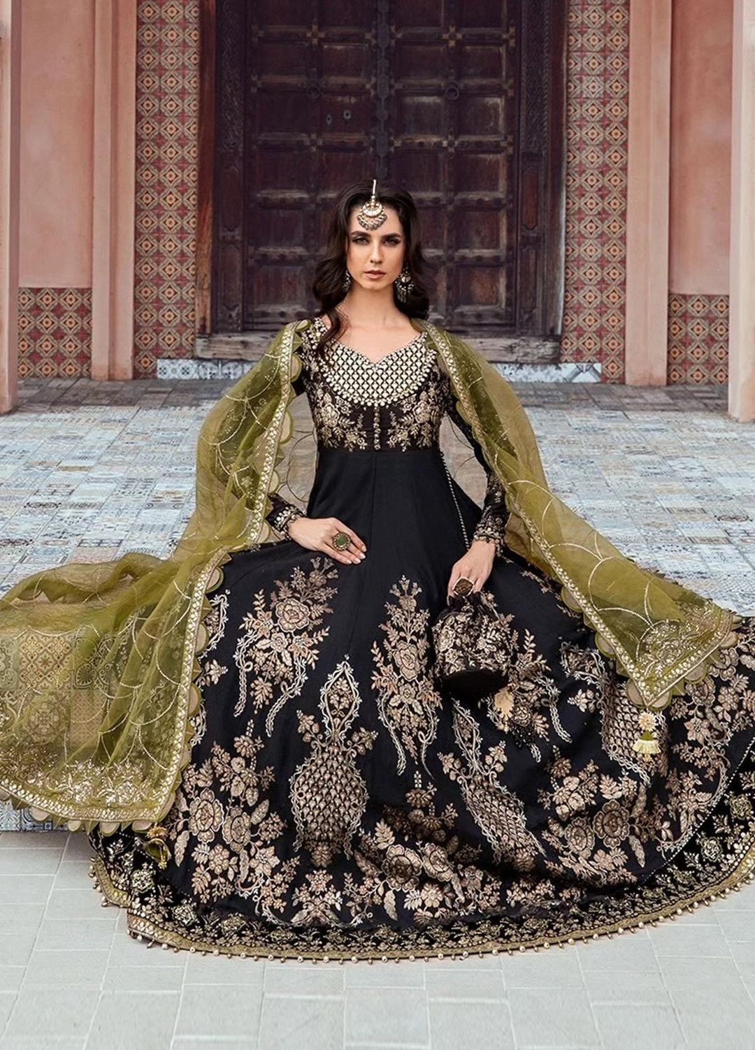 Sateen By Maria B Embroidered Cotton Suits Unstitched 3 Piece MB23ST D-03 - Luxury Collection