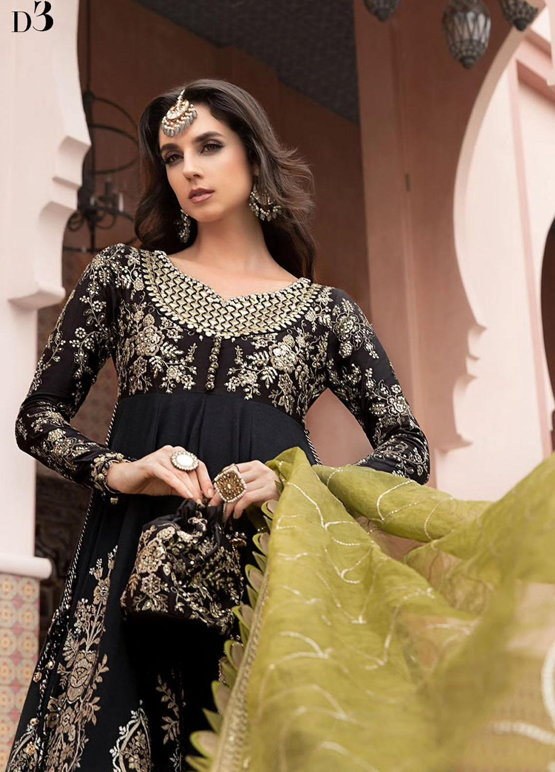 Sateen By Maria B Embroidered Cotton Suits Unstitched 3 Piece MB23ST D-03 - Luxury Collection