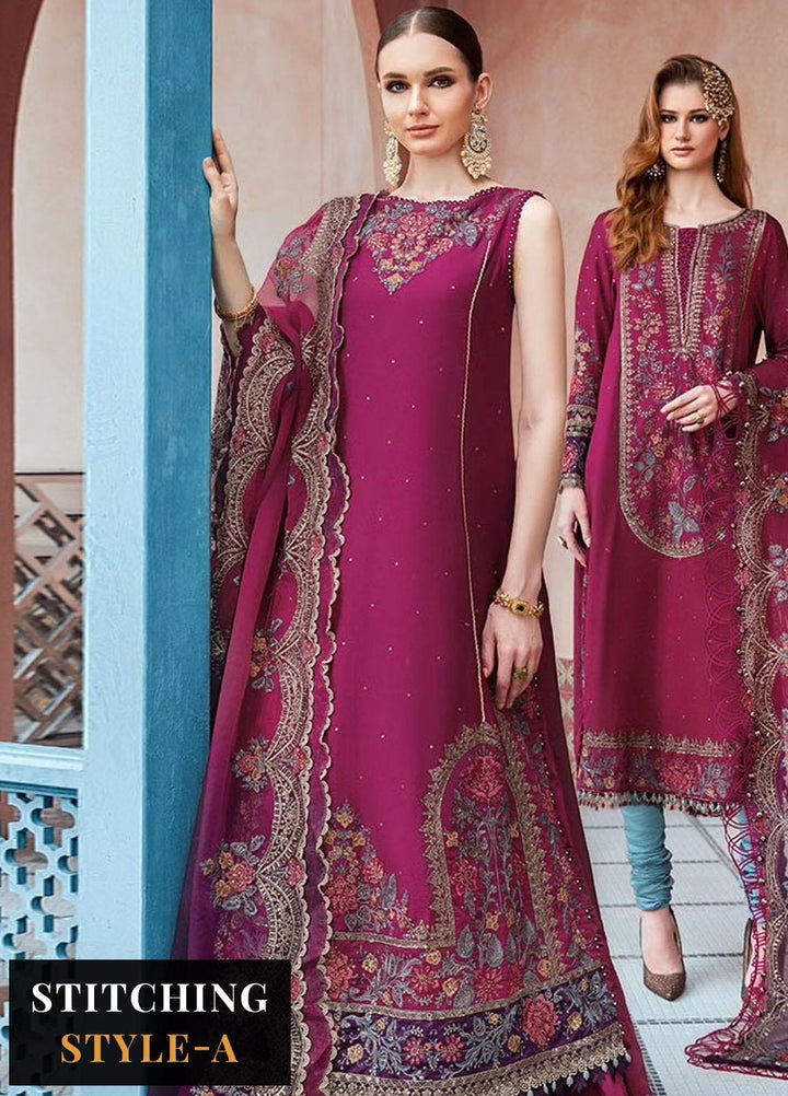 Sateen By Maria B Embroidered Cotton Suits Unstitched 3 Piece MB23ST D-04 - Luxury Collection