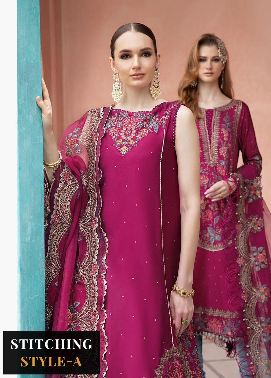 Sateen By Maria B Embroidered Cotton Suits Unstitched 3 Piece MB23ST D-04 - Luxury Collection