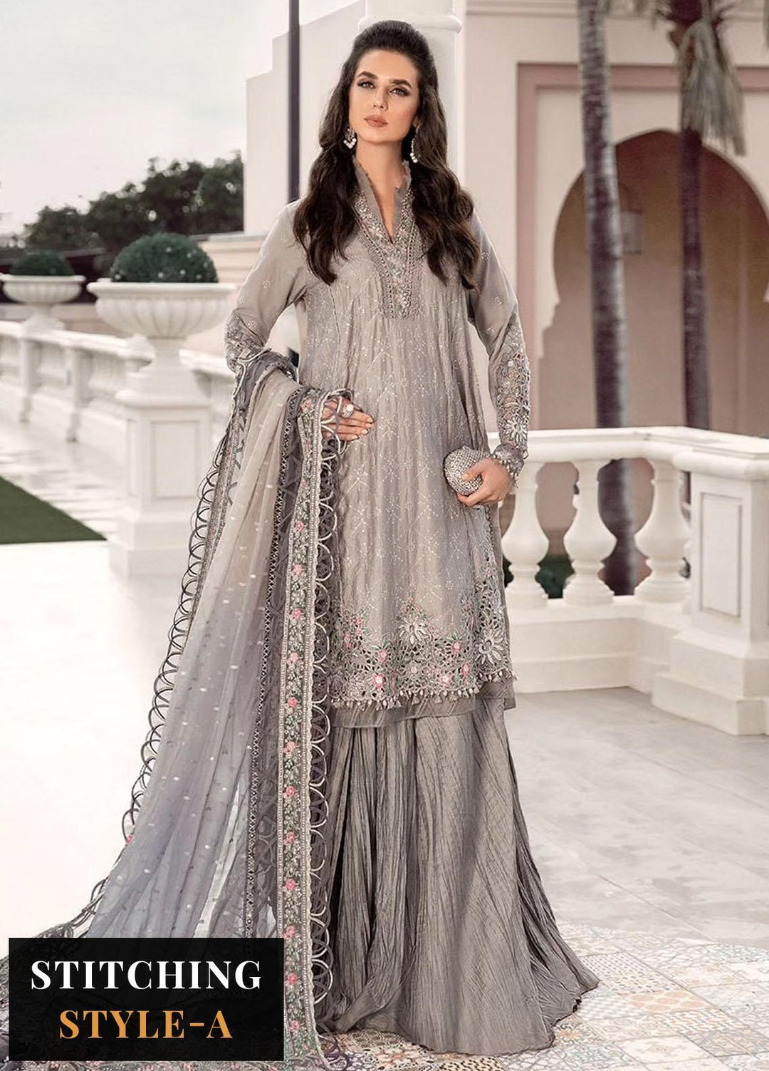 Sateen By Maria B Embroidered Cotton Suits Unstitched 3 Piece MB23ST D-07 - Luxury Collection