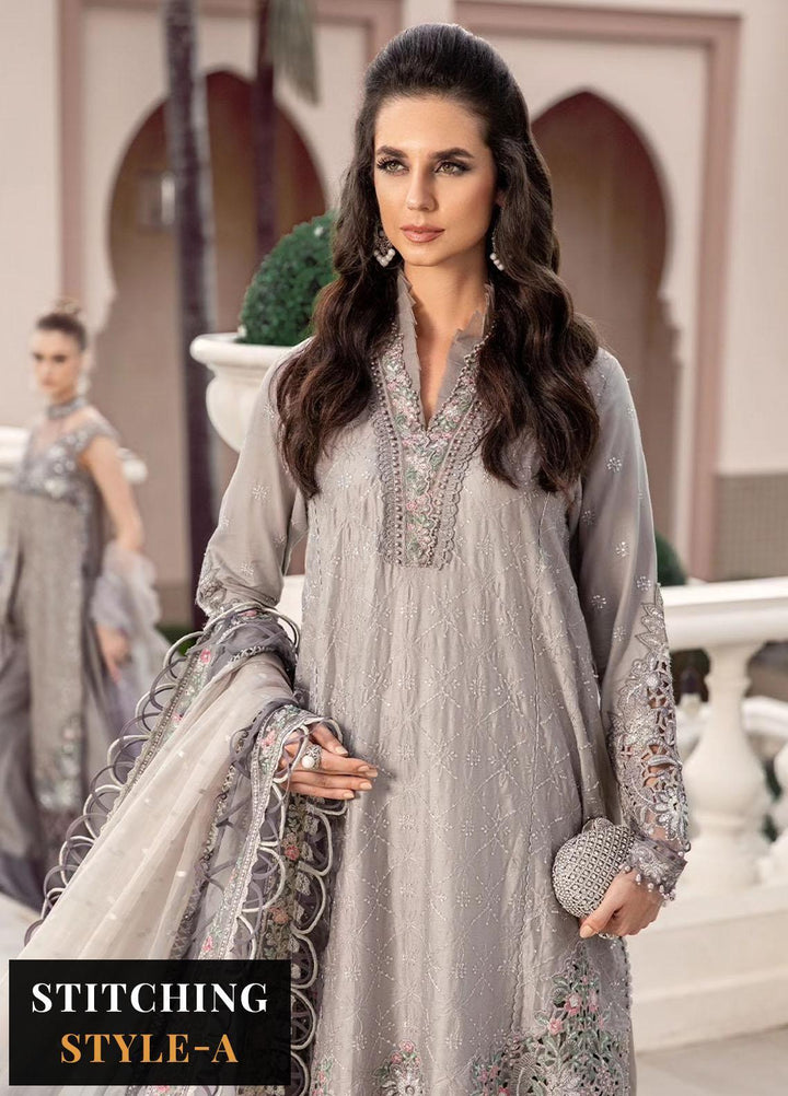 Sateen By Maria B Embroidered Cotton Suits Unstitched 3 Piece MB23ST D-07 - Luxury Collection