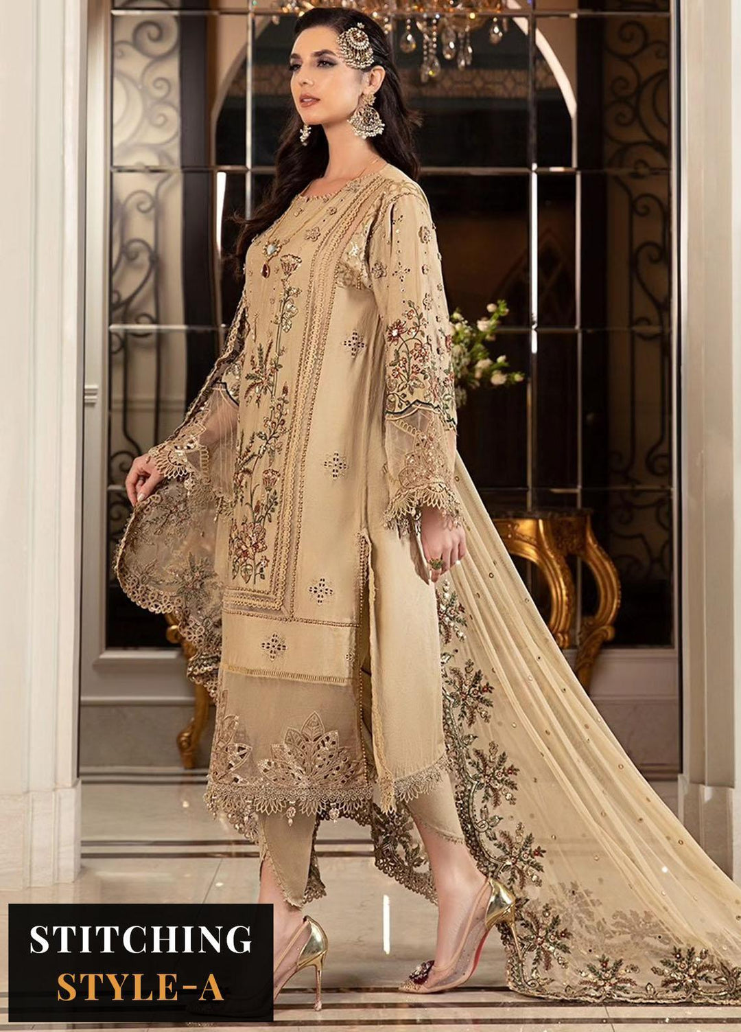 Sateen By Maria B Embroidered Cotton Suits Unstitched 3 Piece MB23ST D-12 - Luxury Collection