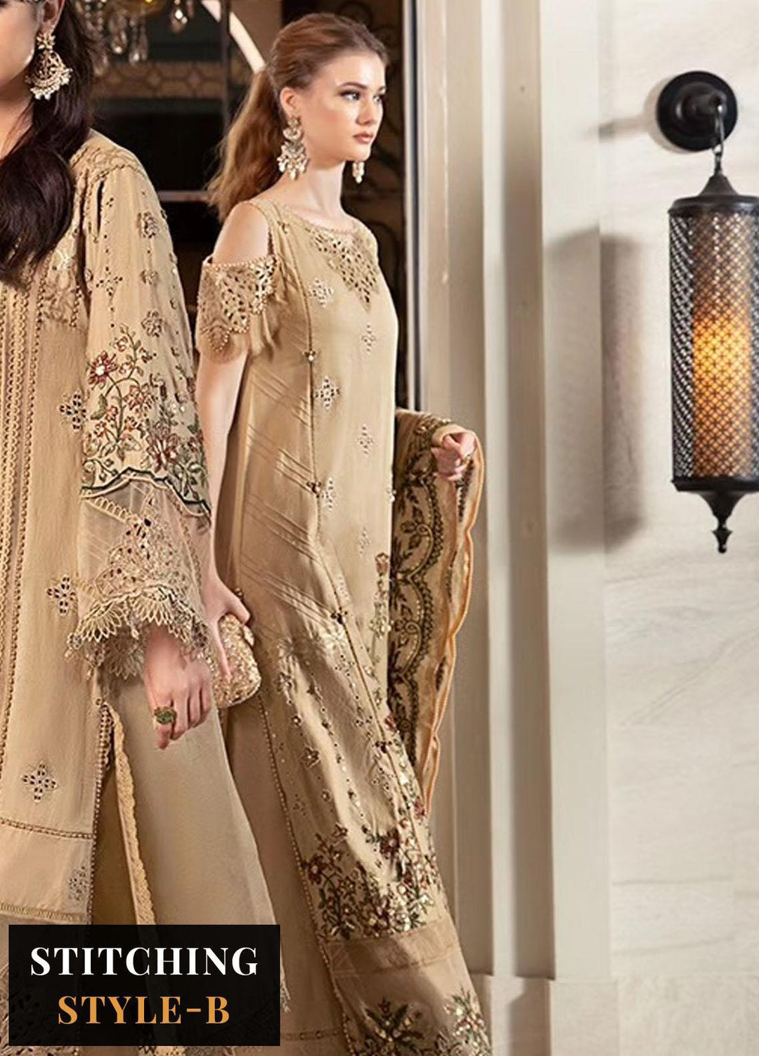 Sateen By Maria B Embroidered Cotton Suits Unstitched 3 Piece MB23ST D-12 - Luxury Collection