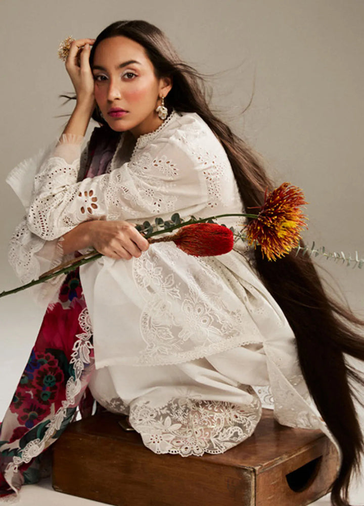 Satori by Zara Shahjahan Embroidered Lawn Suit Unstitched 3 Piece ZS25SL D-01 A Kaori - Summer Collection