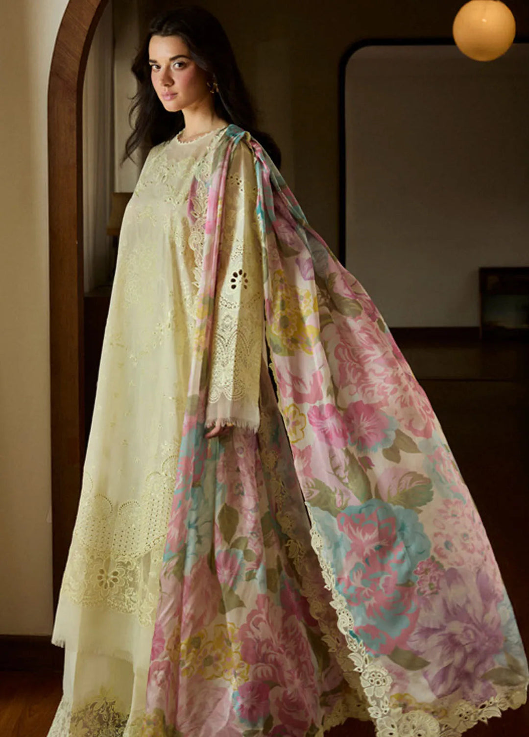 Satori by Zara Shahjahan Embroidered Lawn Suit Unstitched 3 Piece ZS25SL D-01 B Kaori - Summer Collection