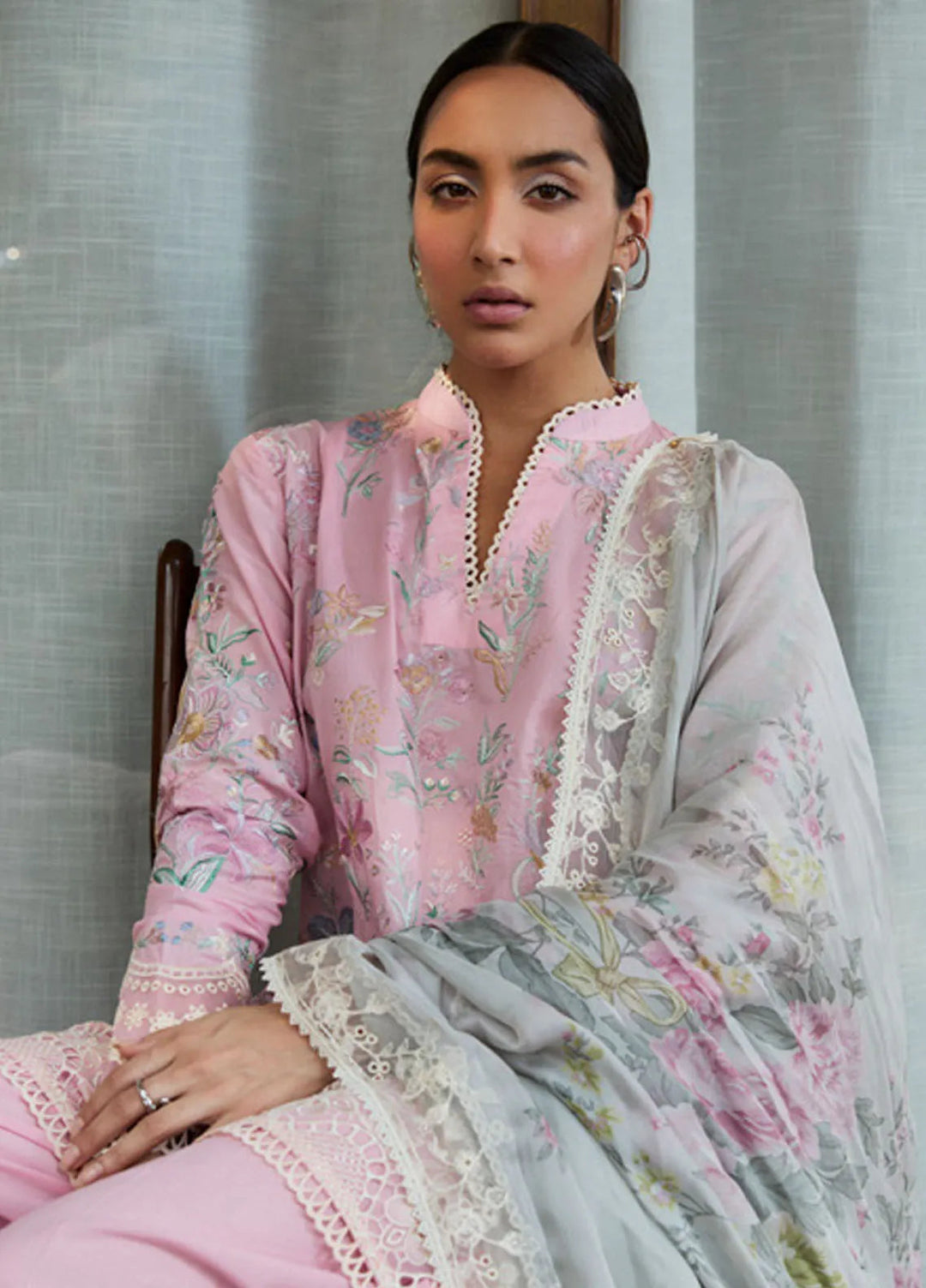 Satori by Zara Shahjahan Embroidered Lawn Suit Unstitched 3 Piece ZS25SL D-02 A Nozami - Summer Collection