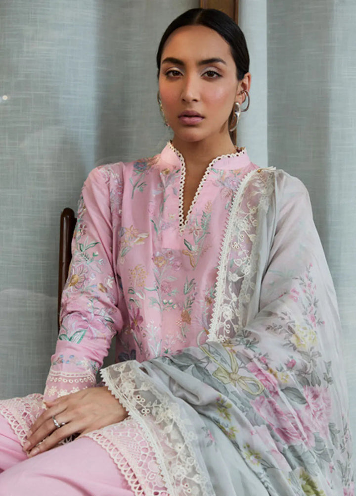 Satori by Zara Shahjahan Embroidered Lawn Suit Unstitched 3 Piece ZS25SL D-02 A Nozami - Summer Collection