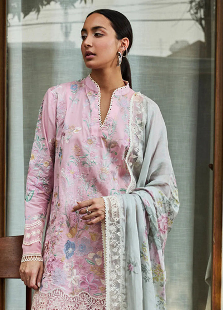Satori by Zara Shahjahan Embroidered Lawn Suit Unstitched 3 Piece ZS25SL D-02 A Nozami - Summer Collection