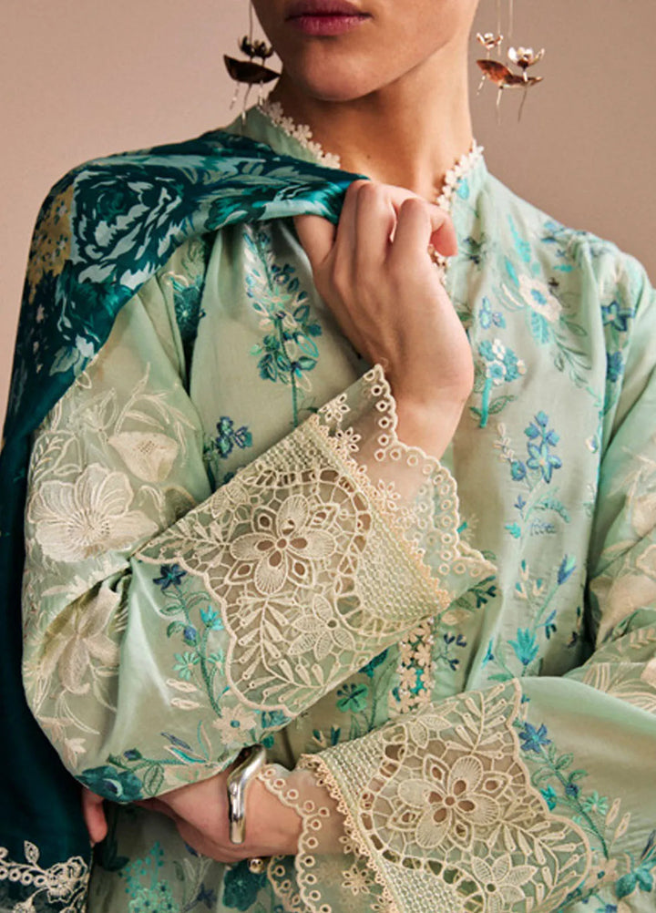 Satori by Zara Shahjahan Embroidered Lawn Suit Unstitched 3 Piece ZS25SL D-02 B Nozami - Summer Collection