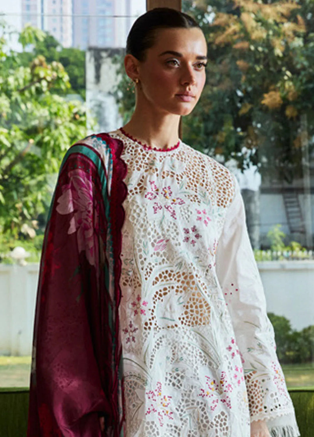 Satori by Zara Shahjahan Embroidered Lawn Suit Unstitched 3 Piece ZS25SL D-03 A Umi - Summer Collection