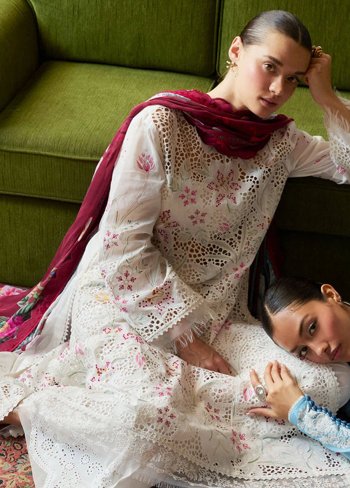 Satori by Zara Shahjahan Embroidered Lawn Suit Unstitched 3 Piece ZS25SL D-03 A Umi - Summer Collection