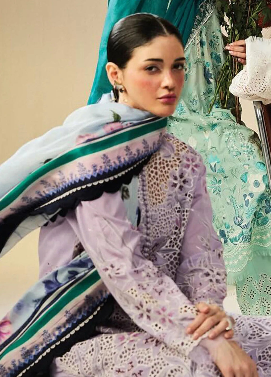 Satori by Zara Shahjahan Embroidered Lawn Suit Unstitched 3 Piece ZS25SL D-03 B Umi - Summer Collection