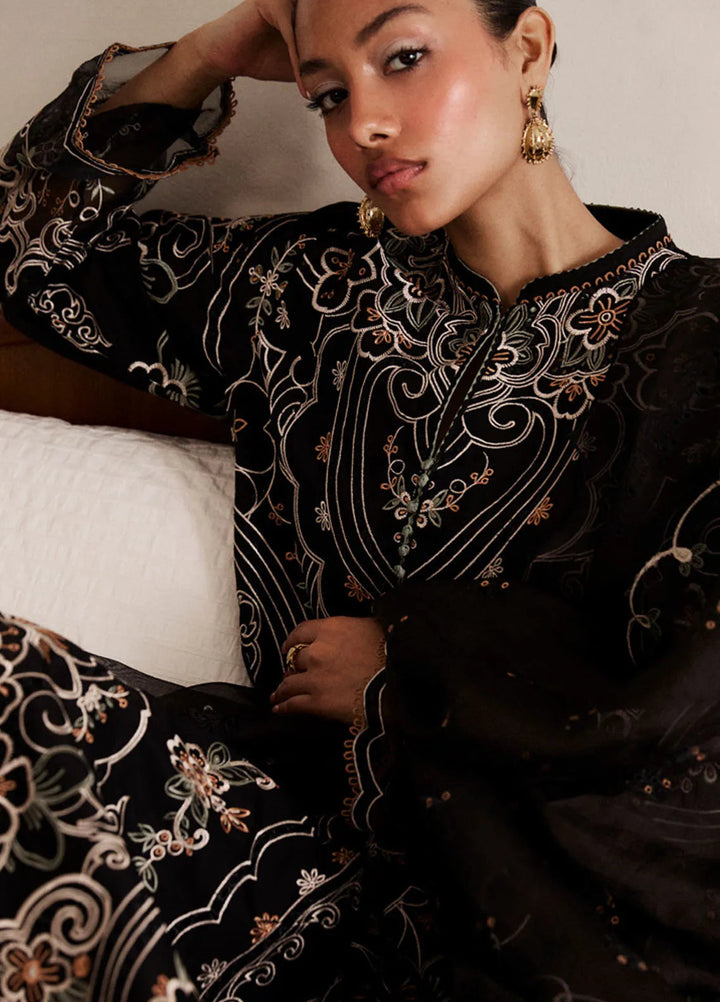 Satori by Zara Shahjahan Embroidered Lawn Suit Unstitched 3 Piece ZS25SL D-04 A Shizumi - Summer Collection