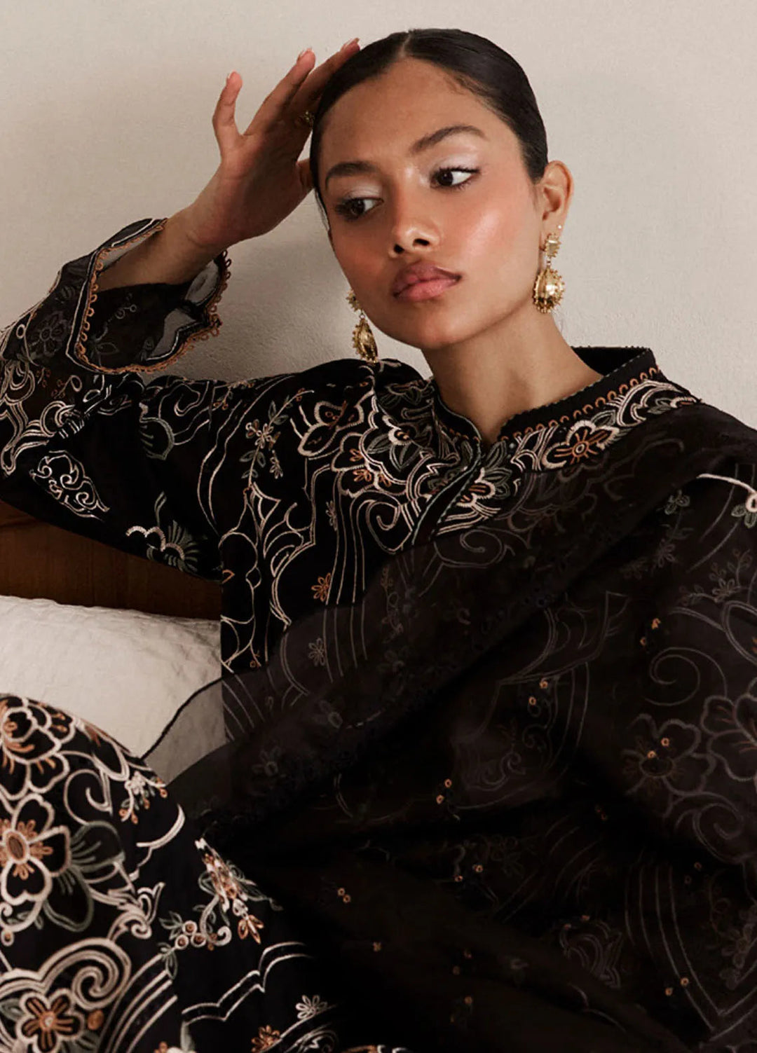 Satori by Zara Shahjahan Embroidered Lawn Suit Unstitched 3 Piece ZS25SL D-04 A Shizumi - Summer Collection