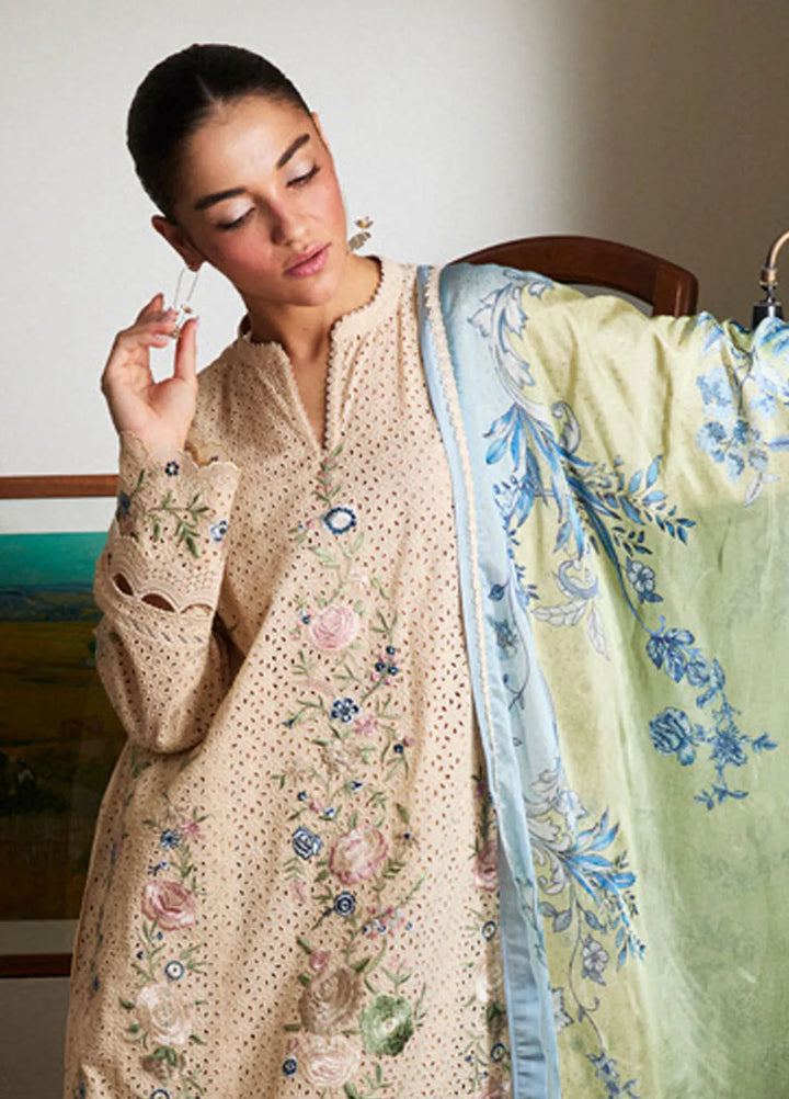 Satori by Zara Shahjahan Embroidered Lawn Suit Unstitched 3 Piece ZS25SL D-05 A Asa - Summer Collection