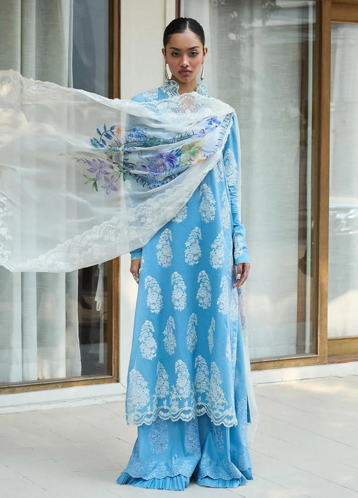 Satori by Zara Shahjahan Embroidered Lawn Suit Unstitched 3 Piece ZS25SL D-06 B Rai - Summer Collection