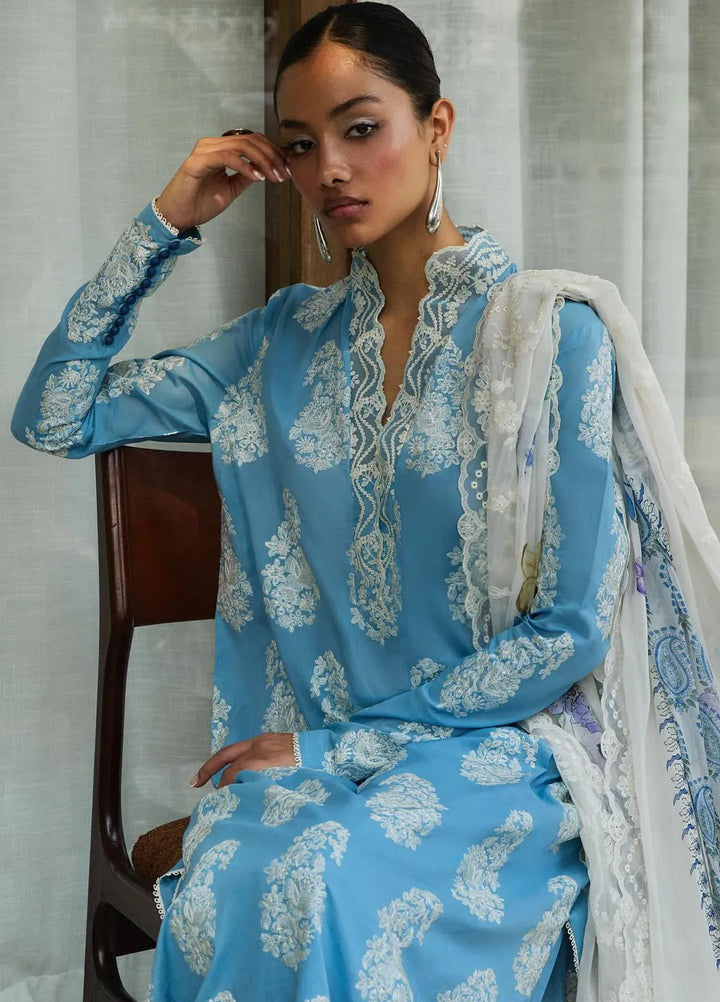 Satori by Zara Shahjahan Embroidered Lawn Suit Unstitched 3 Piece ZS25SL D-06 B Rai - Summer Collection
