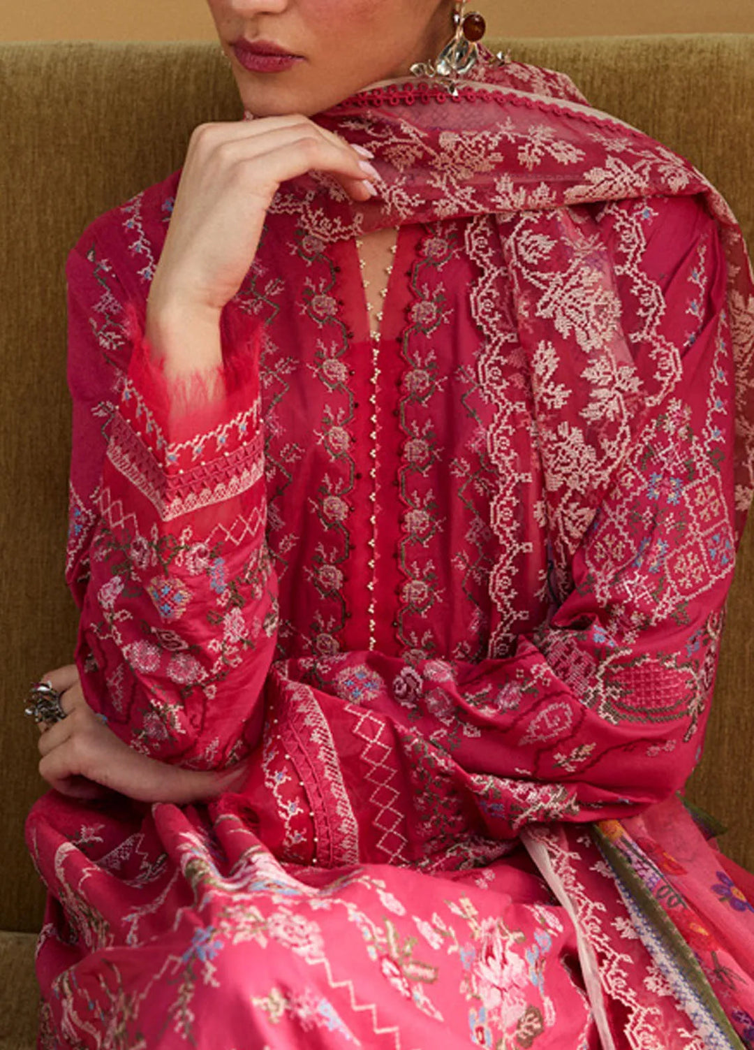 Satori by Zara Shahjahan Embroidered Lawn Suit Unstitched 3 Piece ZS25SL D-07 A Hikari - Summer Collection