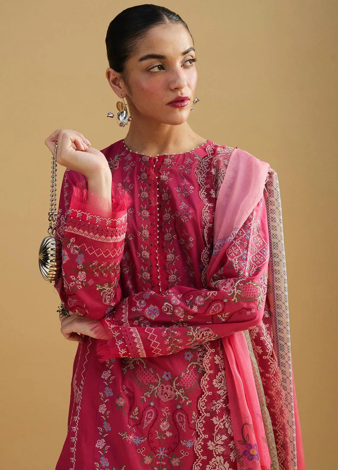 Satori by Zara Shahjahan Embroidered Lawn Suit Unstitched 3 Piece ZS25SL D-07 A Hikari - Summer Collection
