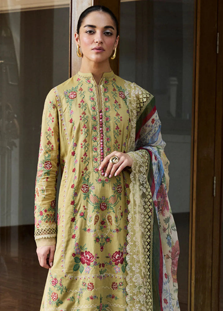 Satori by Zara Shahjahan Embroidered Lawn Suit Unstitched 3 Piece ZS25SL D-07 B Hikari - Summer Collection