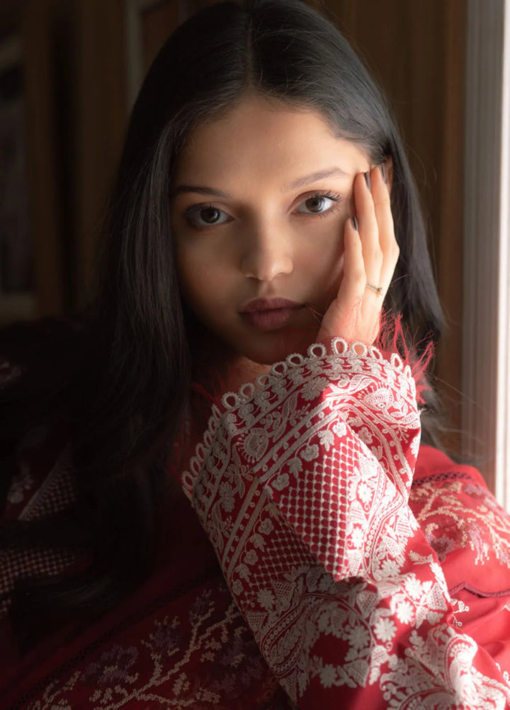 Satori by Zara Shahjahan Embroidered Lawn Suit Unstitched 3 Piece ZS25SL D-08 A Mei - Summer Collection