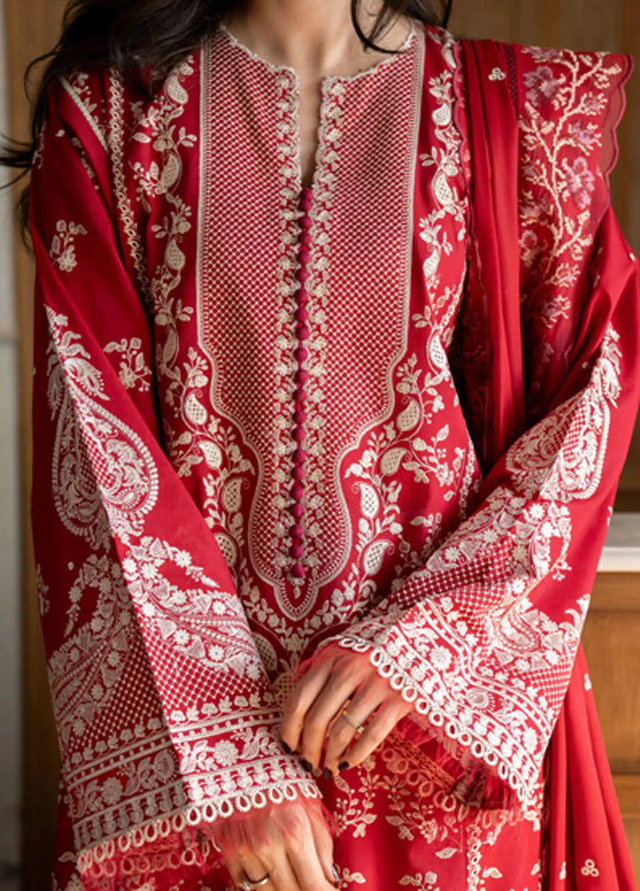 Satori by Zara Shahjahan Embroidered Lawn Suit Unstitched 3 Piece ZS25SL D-08 A Mei - Summer Collection